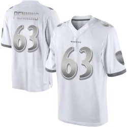 Men's Jared Penning Baltimore Ravens No.63 Limited Platinum Jersey - White