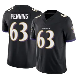 Men's Jared Penning Baltimore Ravens No.63 Limited Vapor F.U.S.E. Jersey - Black