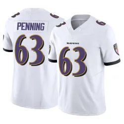 Men's Jared Penning Baltimore Ravens No.63 Limited Vapor F.U.S.E. Jersey - White