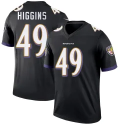 Men's Jay Higgins Baltimore Ravens No.49 Legend Jersey - Black