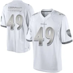 Men's Jay Higgins Baltimore Ravens No.49 Limited Platinum Jersey - White