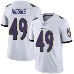 Men's Jay Higgins Baltimore Ravens No.49 Limited Vapor Untouchable Jersey - White