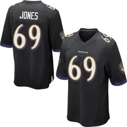 Men's Jayson Jones Baltimore Ravens No.69 Game Jersey - Black