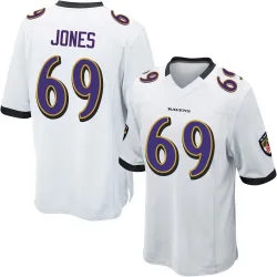 Men's Jayson Jones Baltimore Ravens No.69 Game Jersey - White