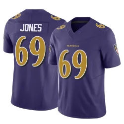 Men's Jayson Jones Baltimore Ravens No.69 Limited Vapor F.U.S.E. Jersey - Purple