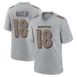 Men's Jeremy Maclin Baltimore Ravens No.18 Game Atmosphere Fashion Jersey - Gray