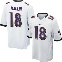 Men's Jeremy Maclin Baltimore Ravens No.18 Game Jersey - White