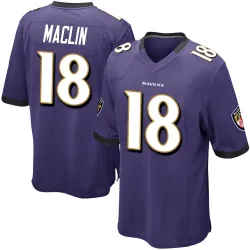 Men's Jeremy Maclin Baltimore Ravens No.18 Game Team Color Jersey - Purple