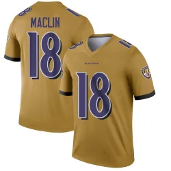 Men's Jeremy Maclin Baltimore Ravens No.18 Legend Inverted Jersey - Gold