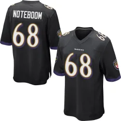 Men's Joe Noteboom Baltimore Ravens No.68 Game Jersey - Black