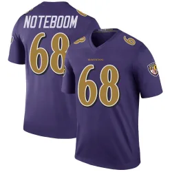 Men's Joe Noteboom Baltimore Ravens No.68 Legend Color Rush Jersey - Purple