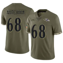 Men's Joe Noteboom Baltimore Ravens No.68 Limited 2022 Salute To Service Jersey - Olive
