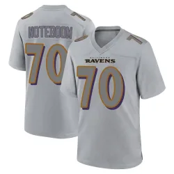 Men's Joe Noteboom Baltimore Ravens No.70 Game Atmosphere Fashion Jersey - Gray