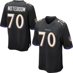 Men's Joe Noteboom Baltimore Ravens No.70 Game Jersey - Black