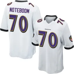 Men's Joe Noteboom Baltimore Ravens No.70 Game Jersey - White