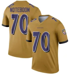 Men's Joe Noteboom Baltimore Ravens No.70 Legend Inverted Jersey - Gold