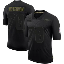 Men's Joe Noteboom Baltimore Ravens No.70 Limited 2020 Salute To Service Jersey - Black