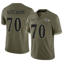 Men's Joe Noteboom Baltimore Ravens No.70 Limited 2022 Salute To Service Jersey - Olive
