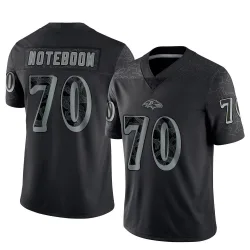 Men's Joe Noteboom Baltimore Ravens No.70 Limited Reflective Jersey - Black