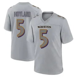 Men's John Hoyland Baltimore Ravens No.5 Game Atmosphere Fashion Jersey - Gray