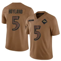 Men's John Hoyland Baltimore Ravens No.5 Limited 2023 Salute To Service Jersey - Brown