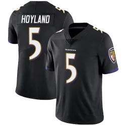 Men's John Hoyland Baltimore Ravens No.5 Limited Alternate Vapor Untouchable Jersey - Black