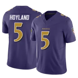 Men's John Hoyland Baltimore Ravens No.5 Limited Vapor F.U.S.E. Jersey - Purple