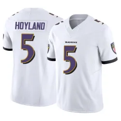 Men's John Hoyland Baltimore Ravens No.5 Limited Vapor F.U.S.E. Jersey - White