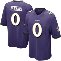 Men's John Jenkins Baltimore Ravens No.0 Game Team Color Jersey - Purple