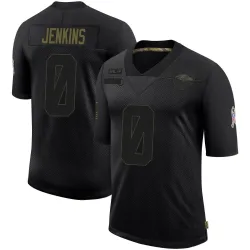 Men's John Jenkins Baltimore Ravens No.0 Limited 2020 Salute To Service Jersey - Black