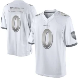 Men's John Jenkins Baltimore Ravens No.0 Limited Platinum Jersey - White