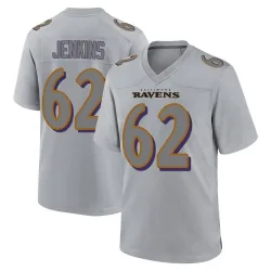 Men's John Jenkins Baltimore Ravens No.62 Game Atmosphere Fashion Jersey - Gray