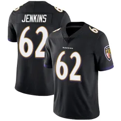 Men's John Jenkins Baltimore Ravens No.62 Limited Alternate Vapor Untouchable Jersey - Black