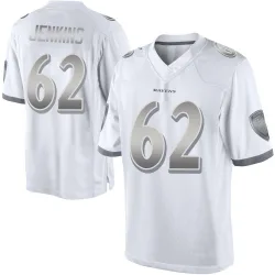 Men's John Jenkins Baltimore Ravens No.62 Limited Platinum Jersey - White