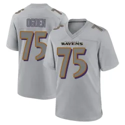 Men's Jonathan Ogden Baltimore Ravens No.75 Game Atmosphere Fashion Jersey - Gray