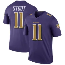 Men's Jordan Stout Baltimore Ravens No.11 Legend Color Rush Jersey - Purple