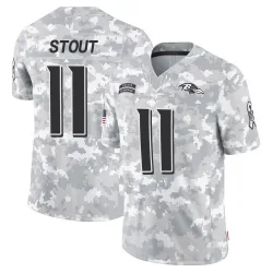 Men's Jordan Stout Baltimore Ravens No.11 Limited 2024 Salute to Service Jersey - Arctic Camo