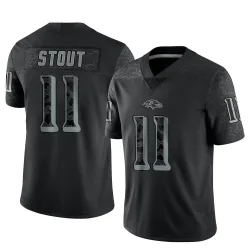 Men's Jordan Stout Baltimore Ravens No.11 Limited Reflective Jersey - Black