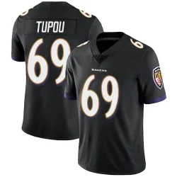 Men's Josh Tupou Baltimore Ravens No.69 Limited Alternate Vapor Untouchable Jersey - Black