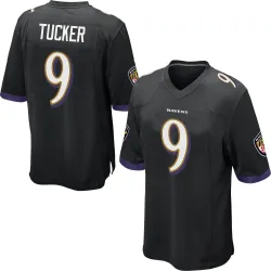 Men's Justin Tucker Baltimore Ravens No.9 Game Jersey - Black