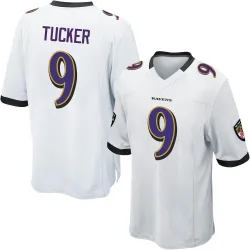 Men's Justin Tucker Baltimore Ravens No.9 Game Jersey - White