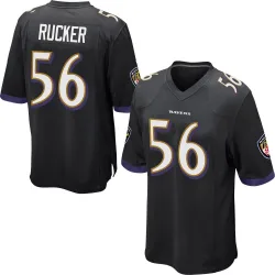 Men's Kaimon Rucker Baltimore Ravens No.56 Game Jersey - Black