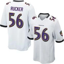 Men's Kaimon Rucker Baltimore Ravens No.56 Game Jersey - White
