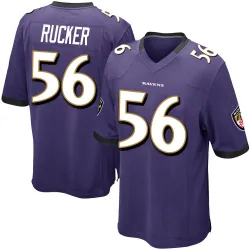 Men's Kaimon Rucker Baltimore Ravens No.56 Game Team Color Jersey - Purple