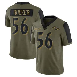 Men's Kaimon Rucker Baltimore Ravens No.56 Limited 2021 Salute To Service Jersey - Olive