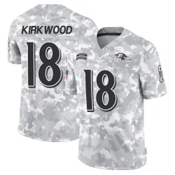 Men's Keith Kirkwood Baltimore Ravens No.18 Limited 2024 Salute to Service Jersey - Arctic Camo
