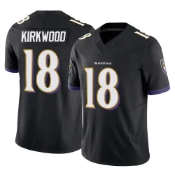 Men's Keith Kirkwood Baltimore Ravens No.18 Limited Vapor F.U.S.E. Jersey - Black