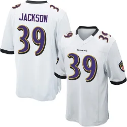 Men's Keondre Jackson Baltimore Ravens No.39 Game Jersey - White