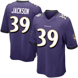 Men's Keondre Jackson Baltimore Ravens No.39 Game Team Color Jersey - Purple