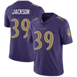 Men's Keondre Jackson Baltimore Ravens No.39 Limited Color Rush Vapor Untouchable Jersey - Purple